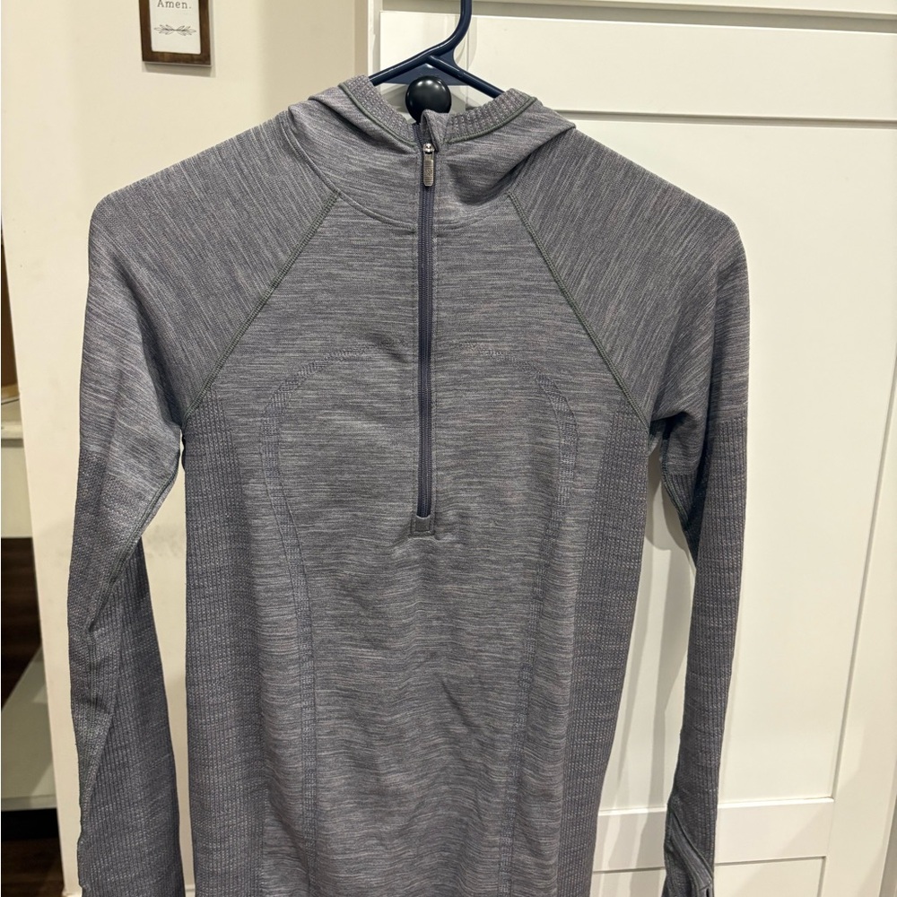 Lululemon Athletica Gray Hooded Half-Zip Pullover